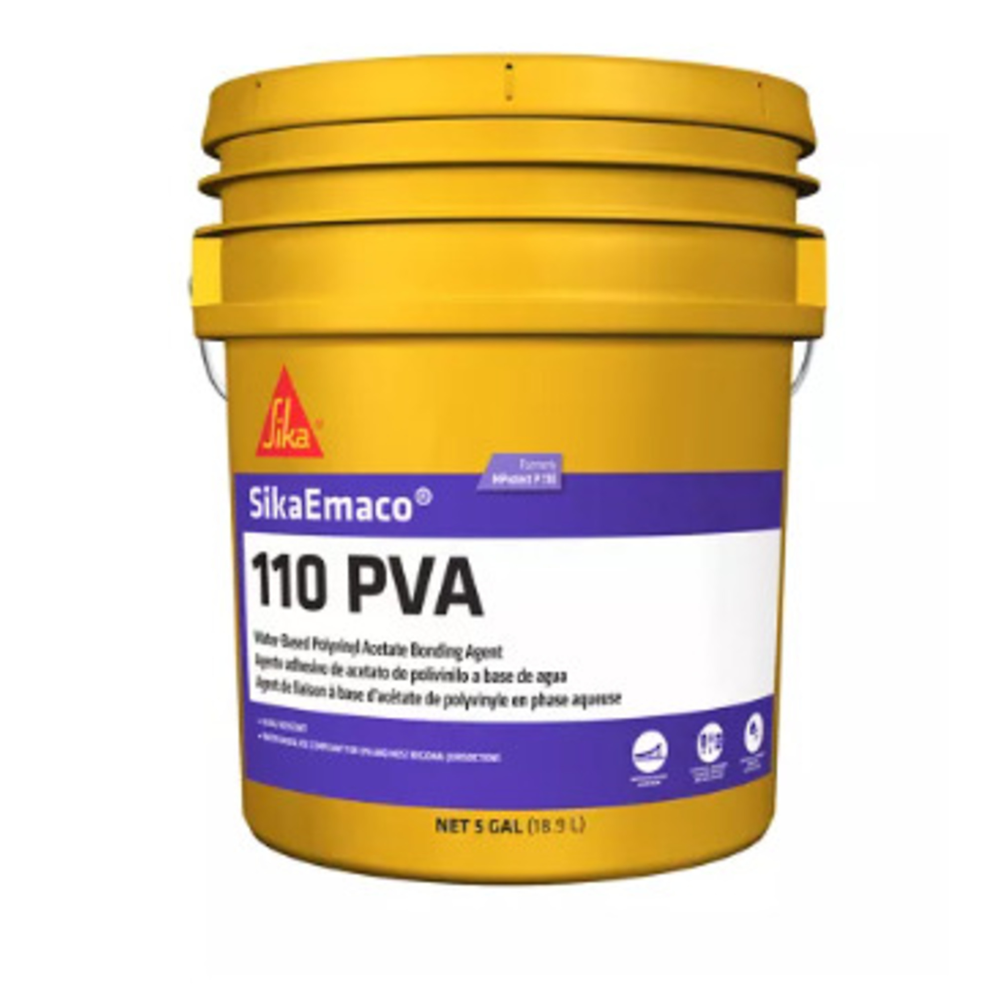 SikaEmaco-110 PVA Water-Based Polyvinyl Acetate Bonding Agent 1 Gallon Jug, 4PK